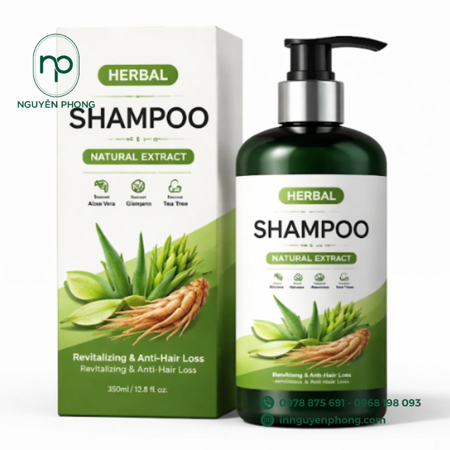 In hộp giấy đựng dầu gội